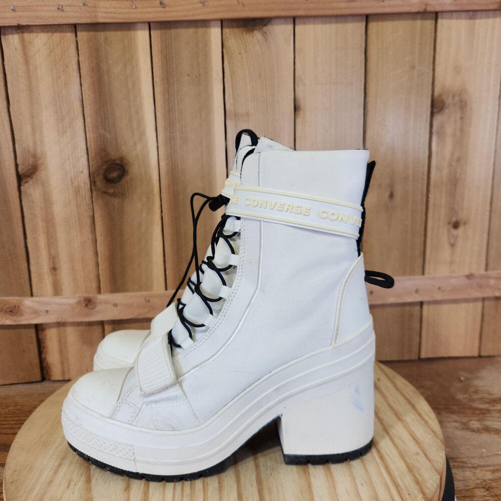 Converse All Star Soho Survivor Platform Boots Womens 8 White Lace Up Booties